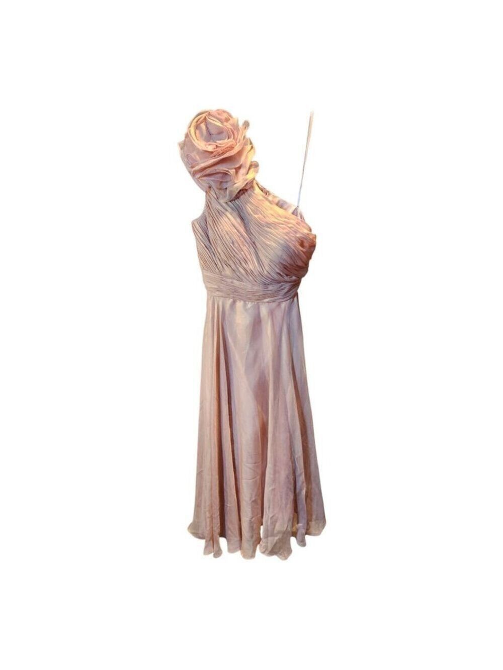 Mac Duggal One-Shoulder Midi Dress Pink Size 0 - Picture 5 of 10